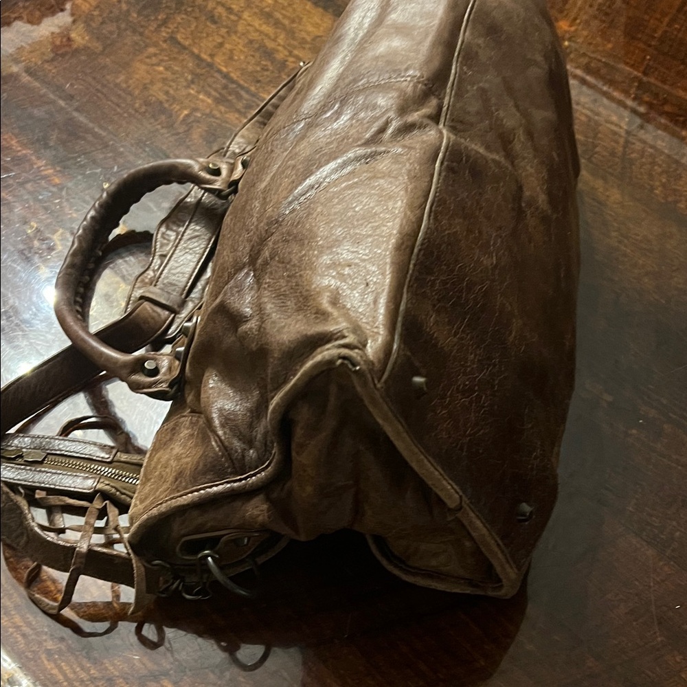 Balenciaga Brown Leather Shoulder Bag - Picture 8 of 9